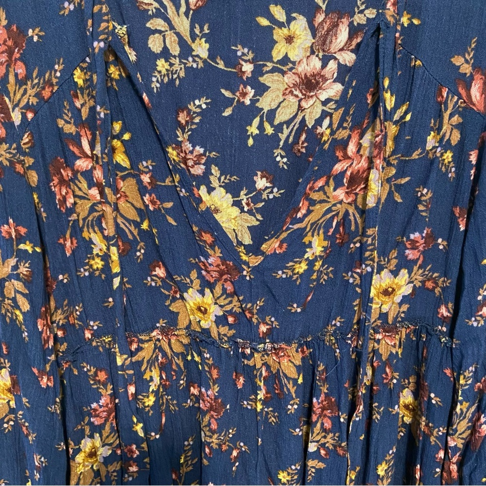 American Eagle Women’s Mini Dress Size Small Boho Babydoll Floral - Picture 4 of 9